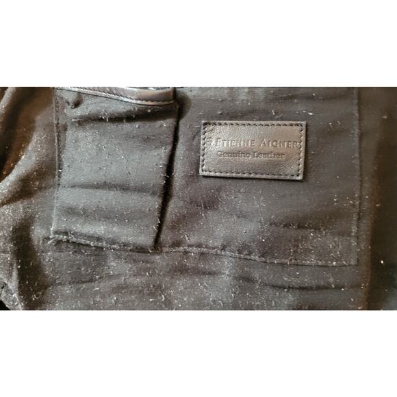 Etienne Aigner Black Shoulder Handbag with Front Pocket Design 80s - Picture 10 of 16